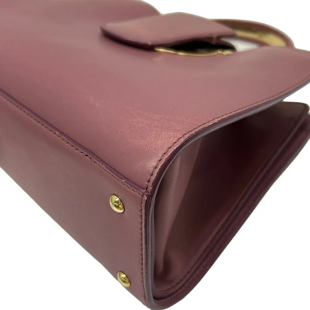 Salvatore Ferragamo Gancini Handbag Purple Gold